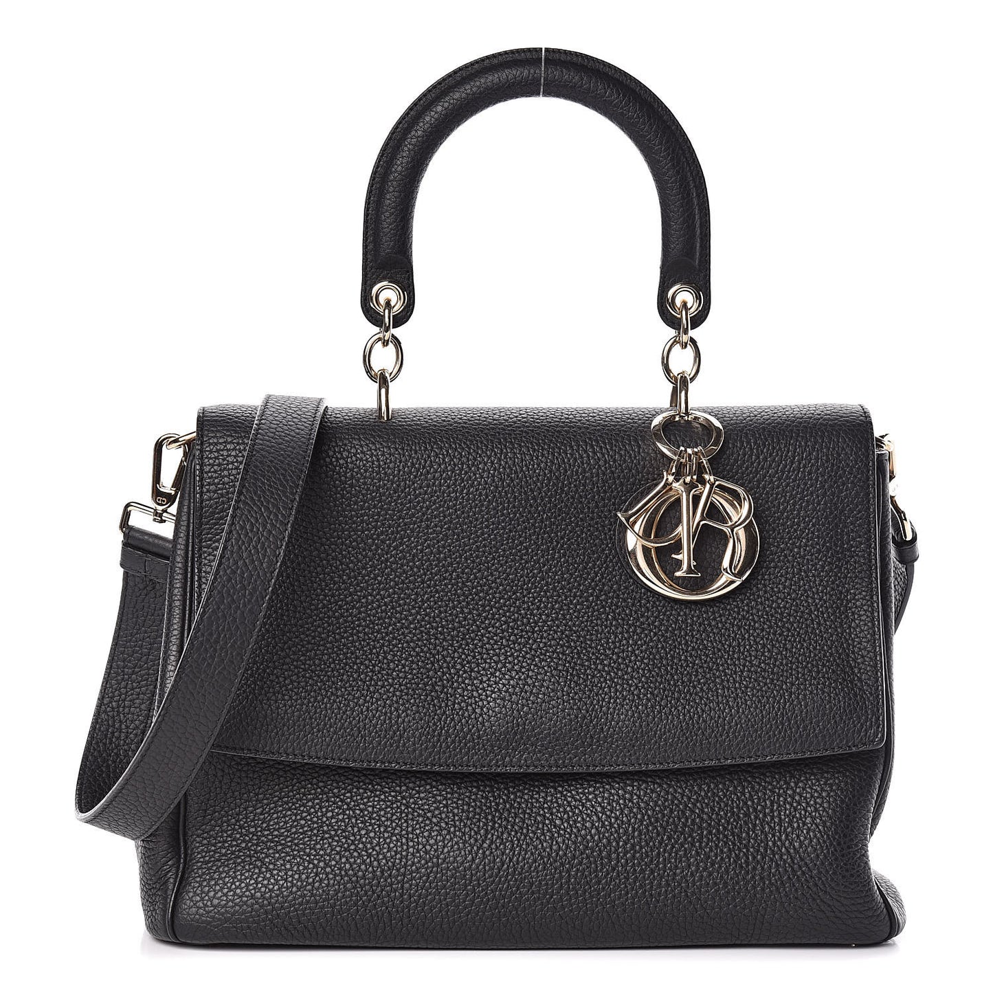 Bullcalf Medium Be Dior Flap Black Fraise