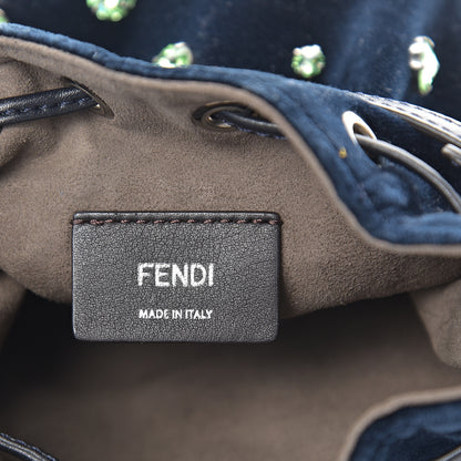 Fendi Velluto Crystal F is Mini Mon Tresor Bucket Bag Blue Notte 5 of 9