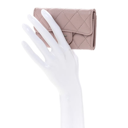 Chanel Caviar Quilted Flap Card Holder Wallet Light Pink 2 of 9