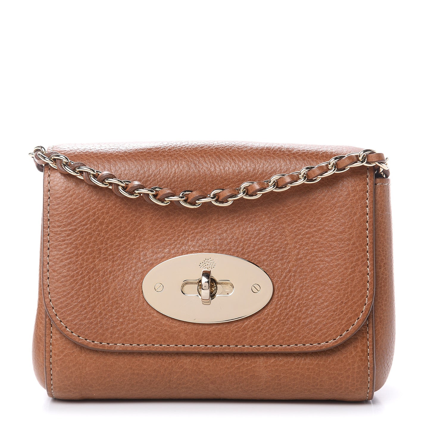 Natural Calfskin Mini Lily Flap Oak