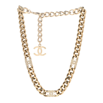 Chanel Metal Enamel Chain CC Choker Gold White 3 of 6