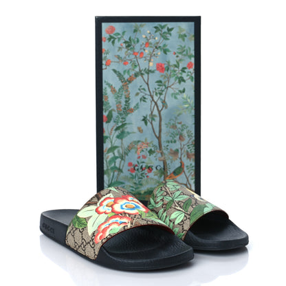 Gucci GG Supreme Monogram Tian Womens Slide Sandals 40 Beige Multicolor 10 of 10