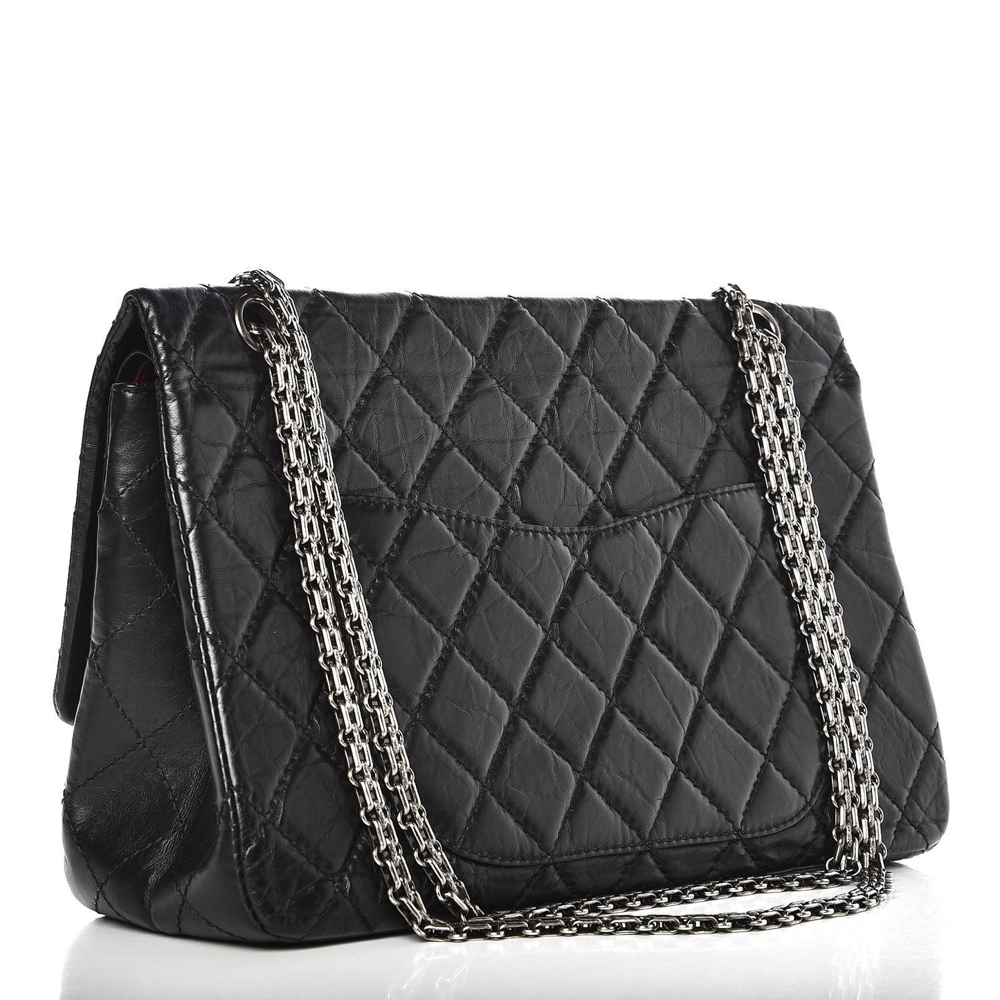 Aged Calfskin Quilted 2.55 Reissue 227 Flap Black