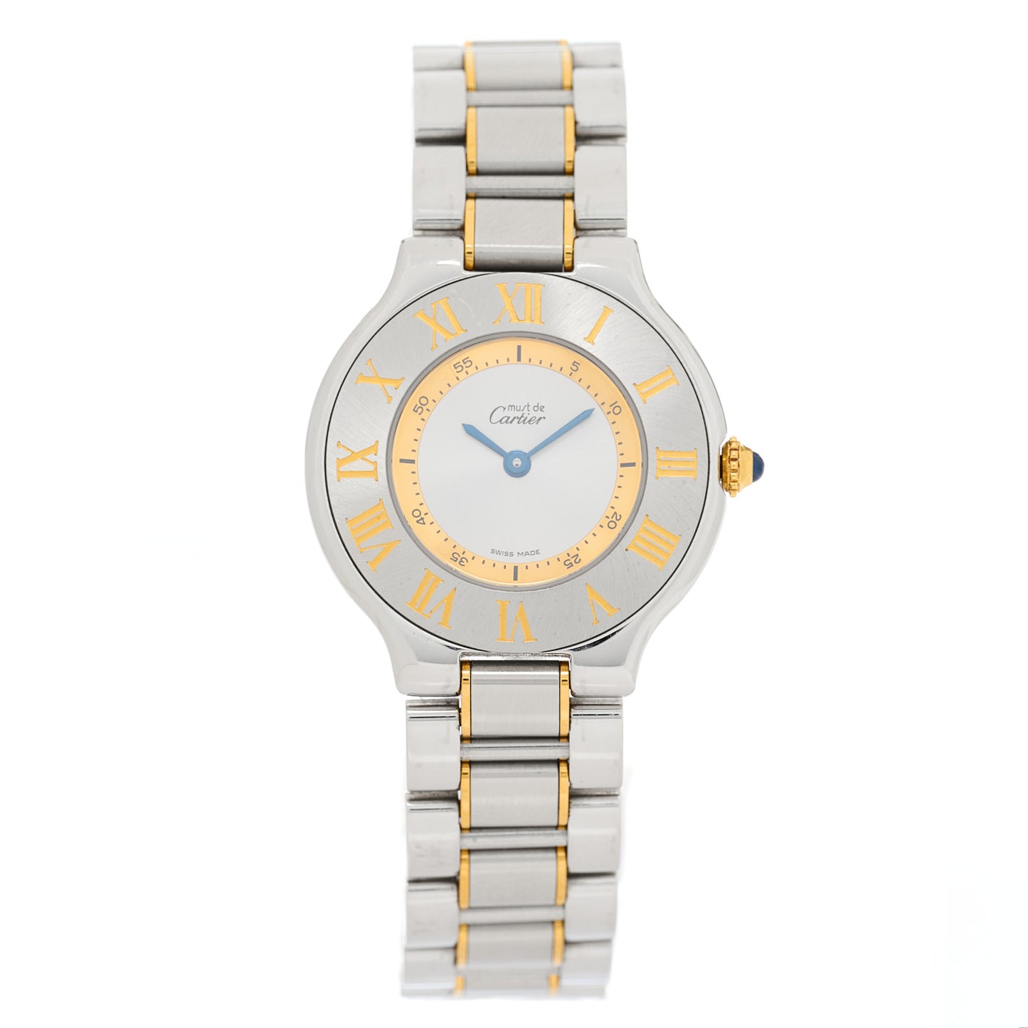 Stainless Steel 18K Yellow Gold 28mm Must De 21 Quartz Watch