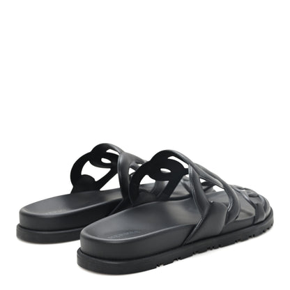 Hermes Nappa Extra Sandals 38 Black 5 of 10