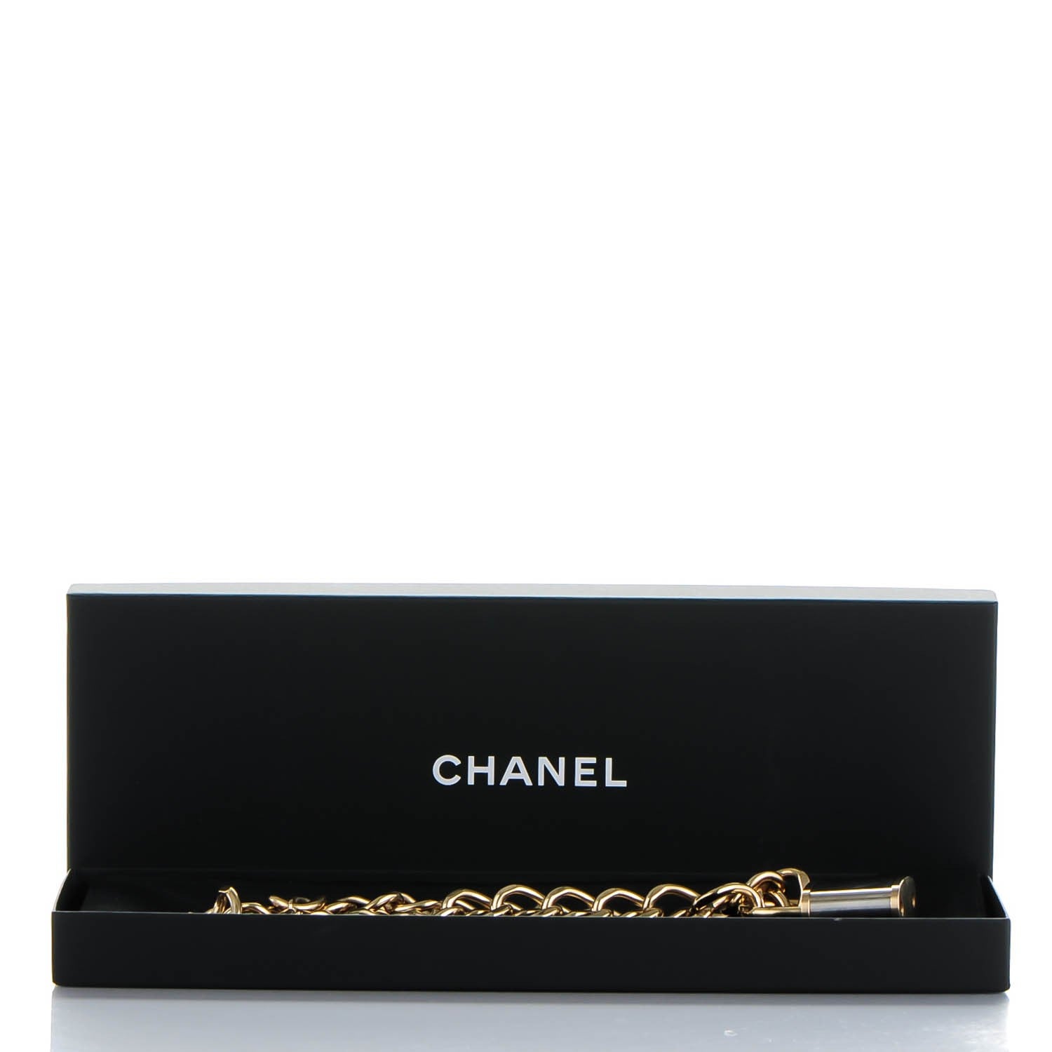 Chanel CC Oversized Padlock Necklace Gold Silver 4 of 4