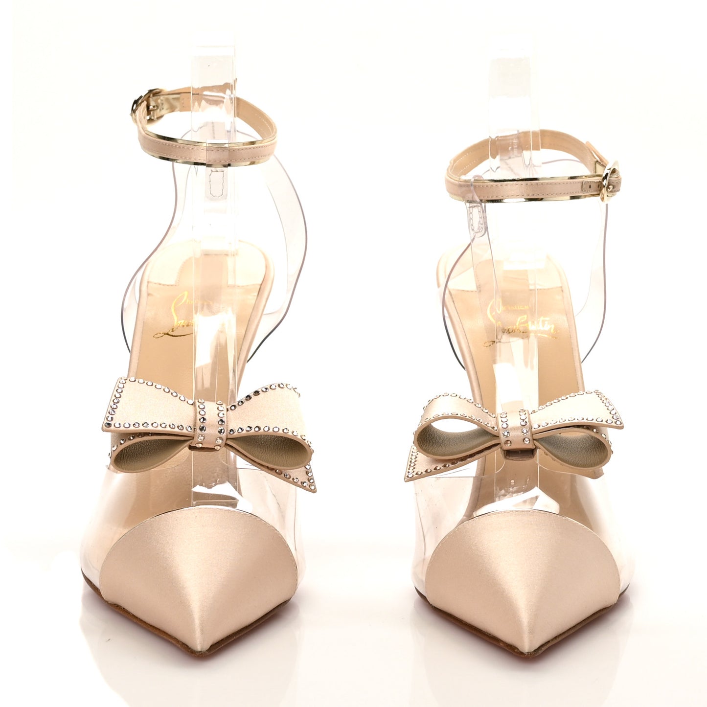 Satin PVC Specchio Naked Bow 100 Pumps 40.5 Version Nude