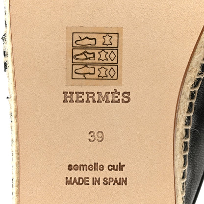 Hermes Goatskin Feria Espadrille 39 Black 8 of 10