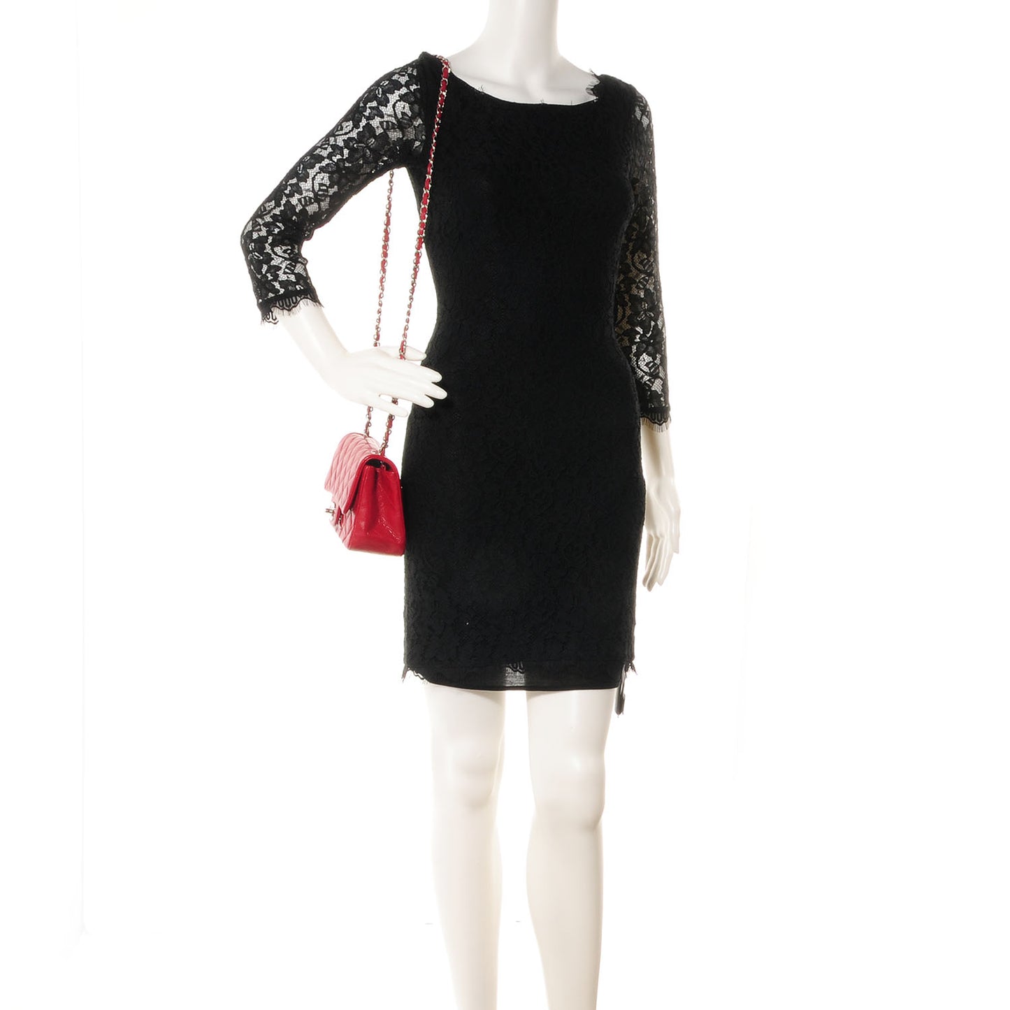 Caviar Quilted Mini Square Flap Red
