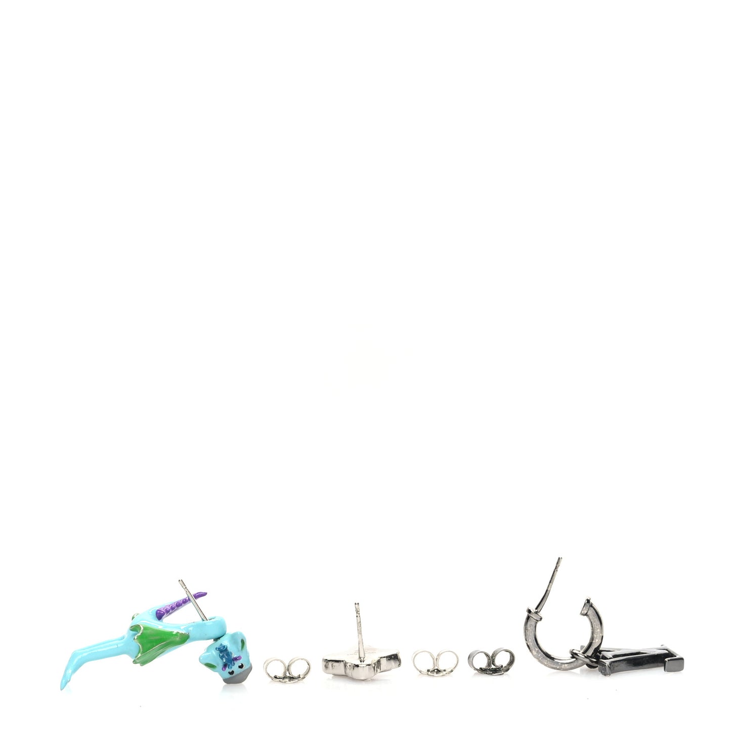 Enamel Palladium Earrings Multicolor