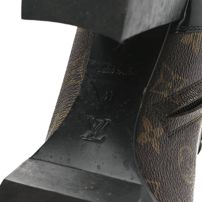 Louis Vuitton Patent Calfskin Monogram Star Trail Ankle Boots 41 Black 6 of 7