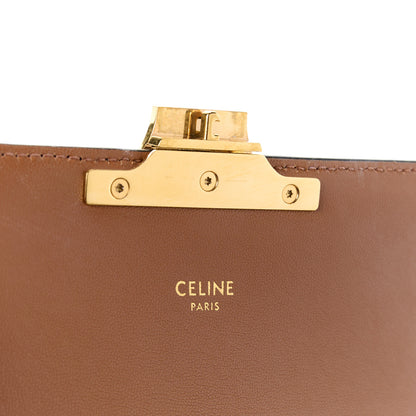 Celine Canvas Calfskin Triomphe Shoulder Bag Tan 7 of 15