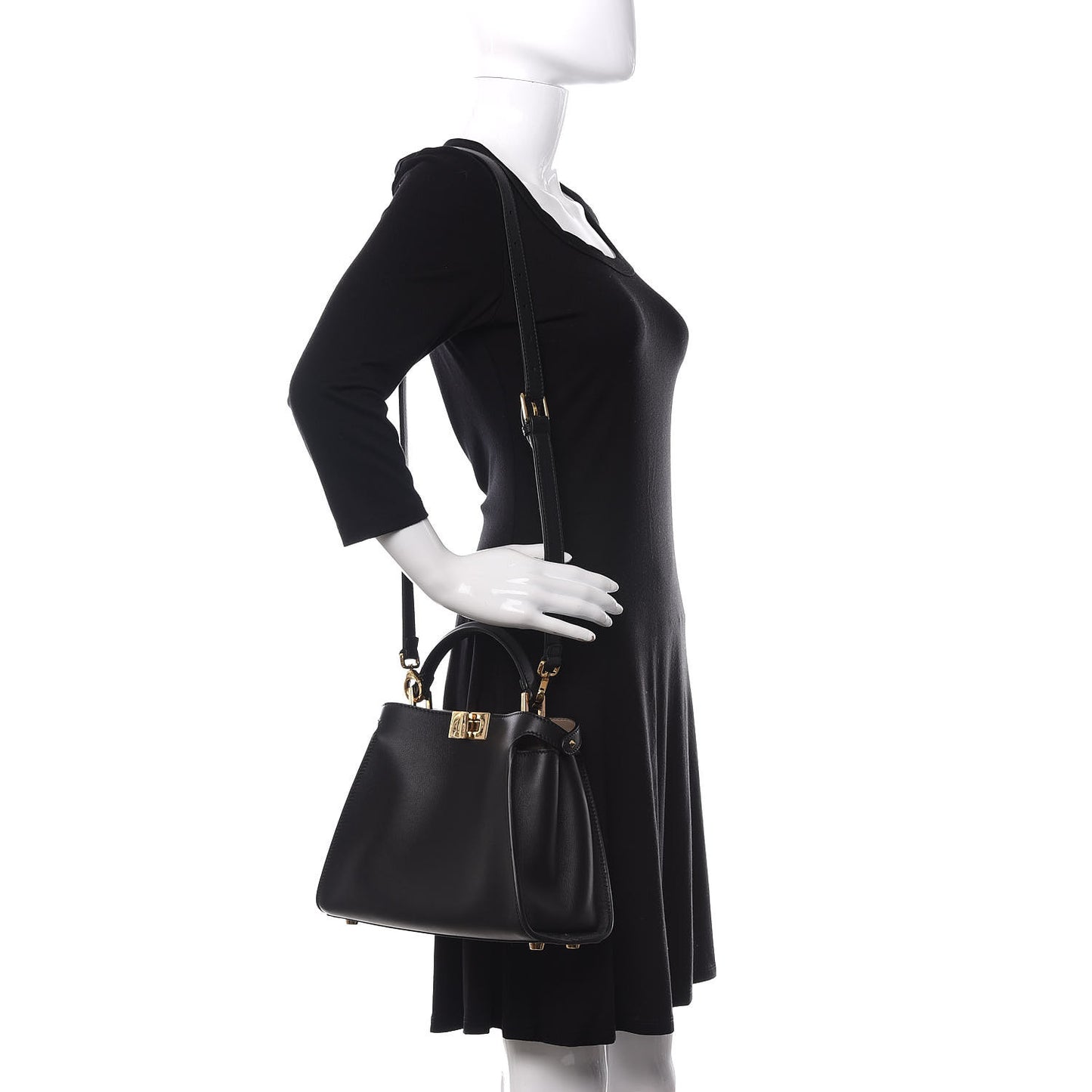 Vitello Tahiti Burro Medium Peekaboo Iconic Essentially Satchel Black Corda