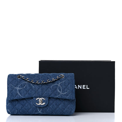 Chanel Denim Quilted CC Print Medium Single Flap Blue 10 of 10