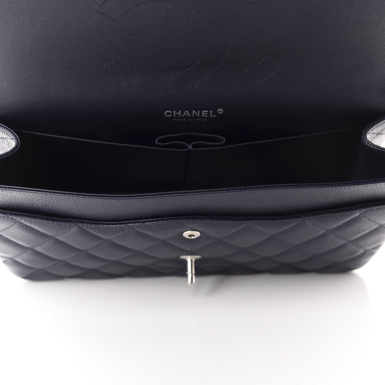 Chanel Caviar Quilted Jumbo Double Flap Navy 5 of 11