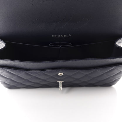 Chanel Caviar Quilted Jumbo Double Flap Navy 5 of 11