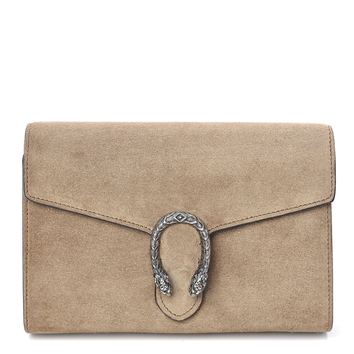 Gucci Suede Mini Dionysus Chain Wallet Beige 1 of 8