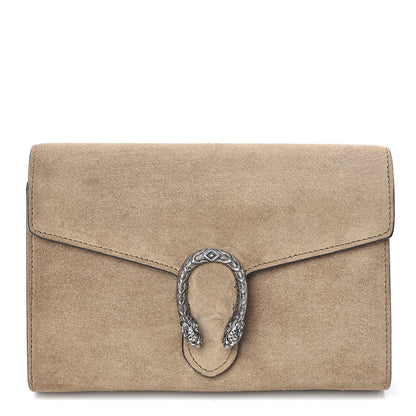 Gucci Suede Mini Dionysus Chain Wallet Beige 1 of 8