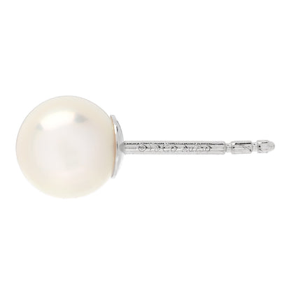Tiffany 18K White Gold Akoya Cultured Pearl 6-6.5mm Signature Earrings 4 of 4