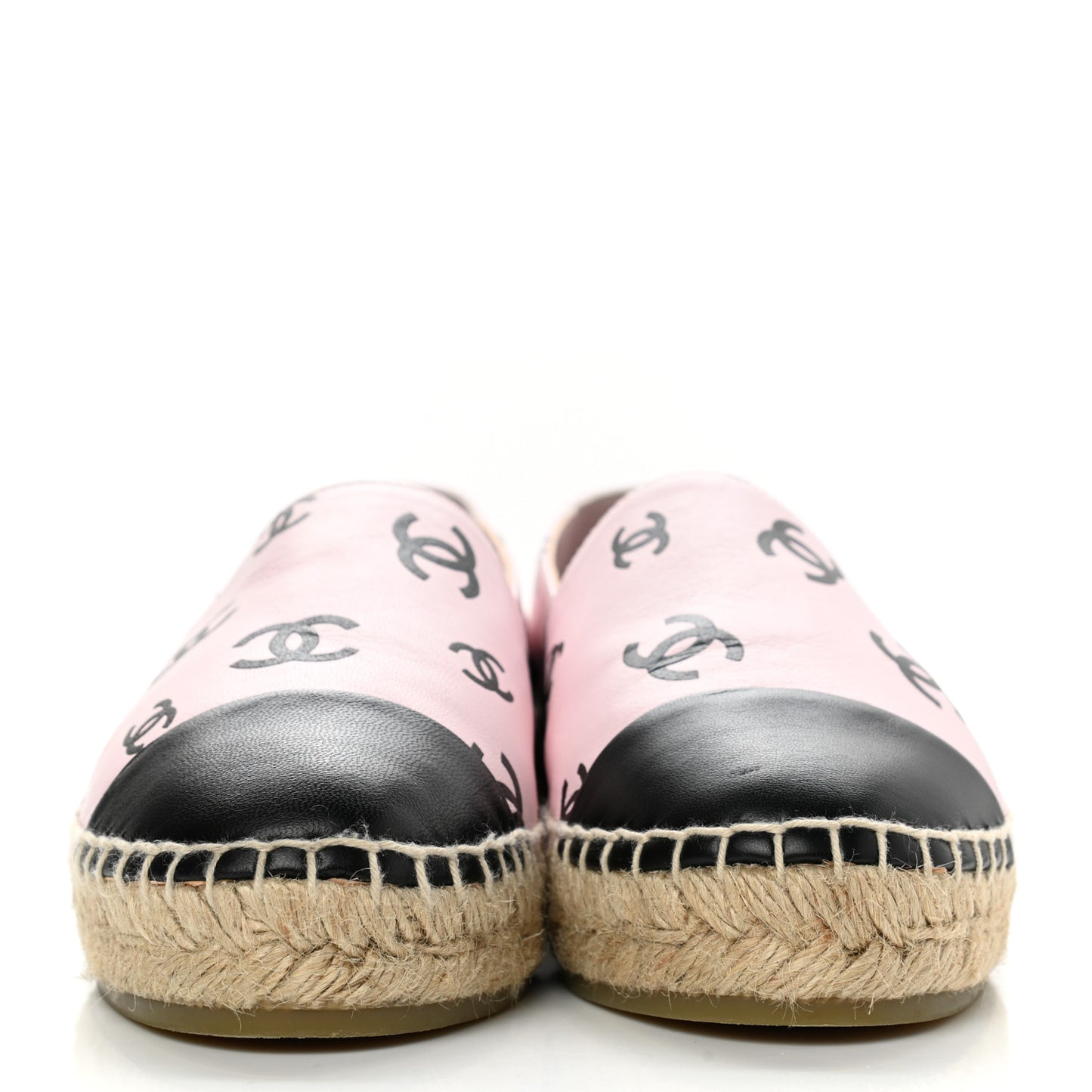 Lambskin Printed CC Espadrilles 36 Light Pink Black