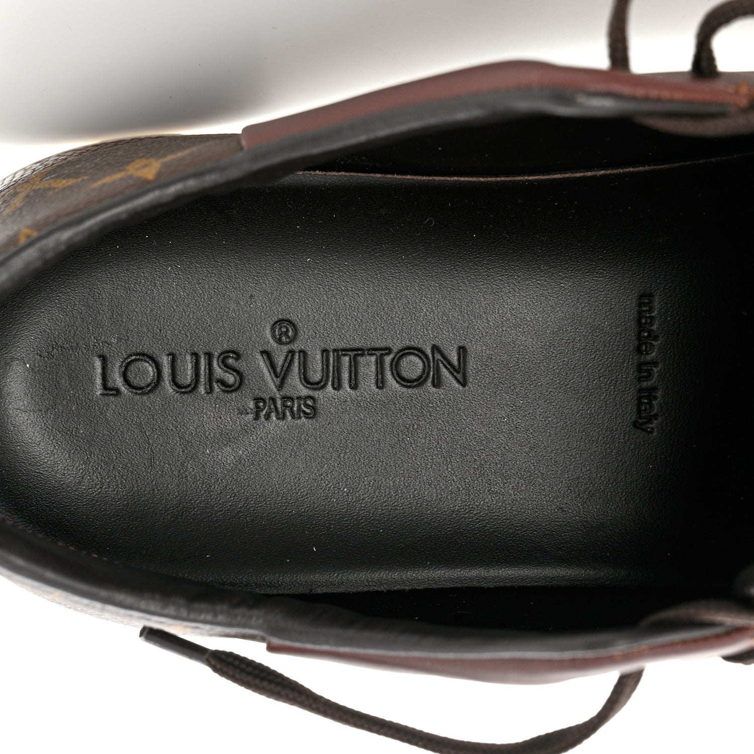 Louis Vuitton Calfskin Monogram Mens Frontrow Sneakers 8 Brown 7 of 10