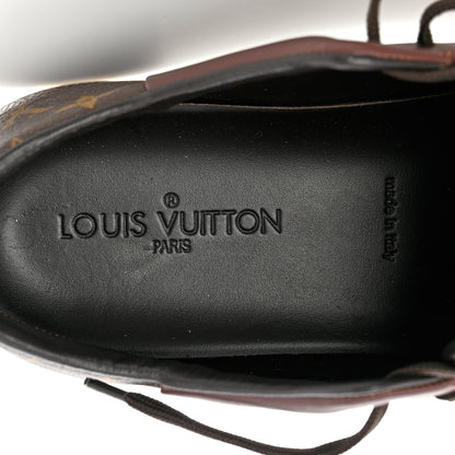 Louis Vuitton Calfskin Monogram Mens Frontrow Sneakers 8 Brown 7 of 10