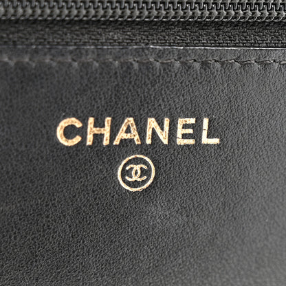Chanel Lambskin Chevron Quilted Trendy CC Wallet On Chain WOC Black 6 of 15