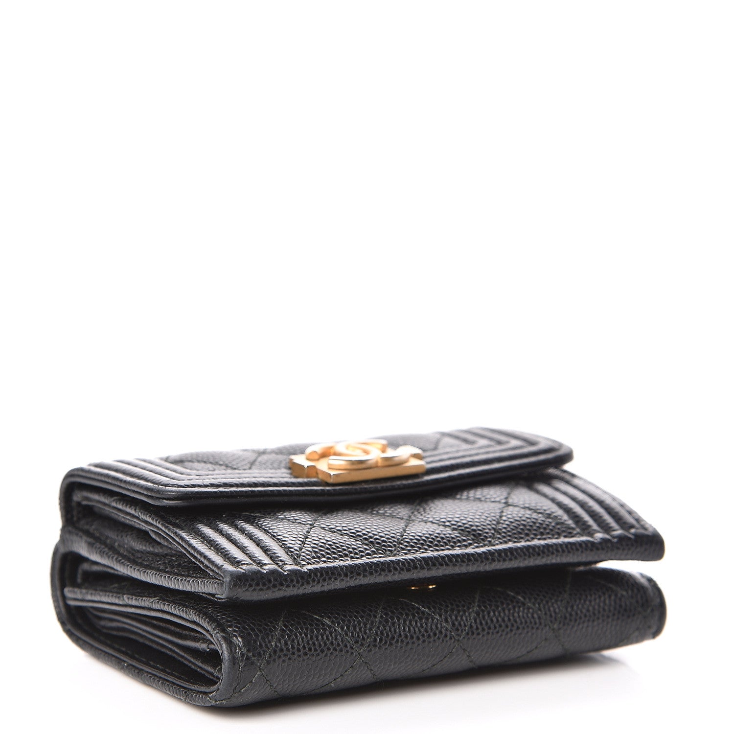 Chanel Caviar Quilted Small Boy Flap Wallet Black 4 of 8