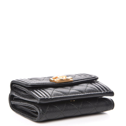 Chanel Caviar Quilted Small Boy Flap Wallet Black 4 of 8