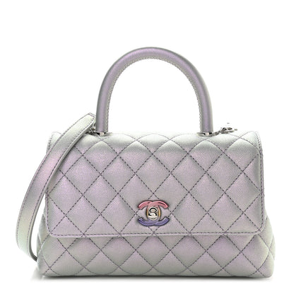 Chanel Iridescent Caviar Quilted Mini Coco Handle Flap Purple 1 of 9