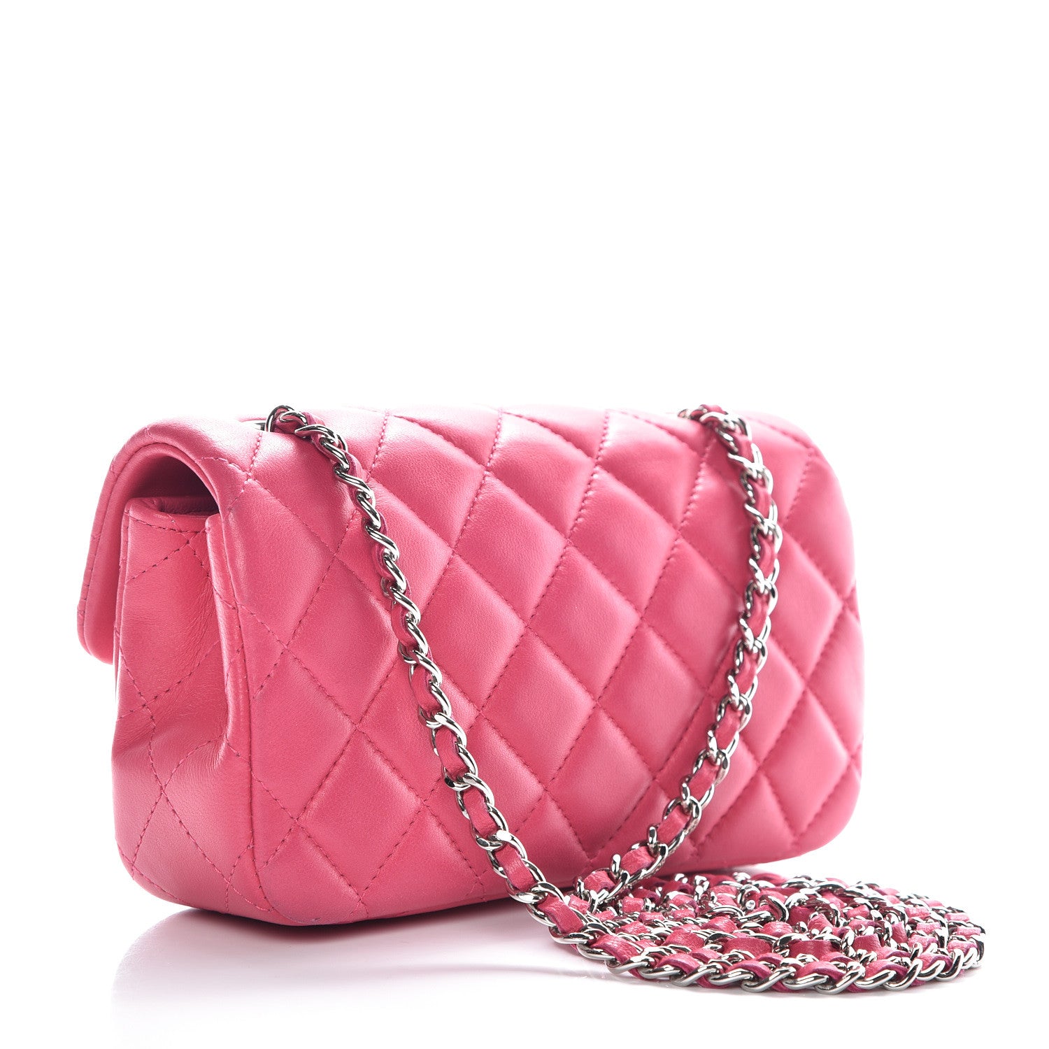 Chanel Lambskin Quilted Extra Mini Flap Dark Pink 3 of 12