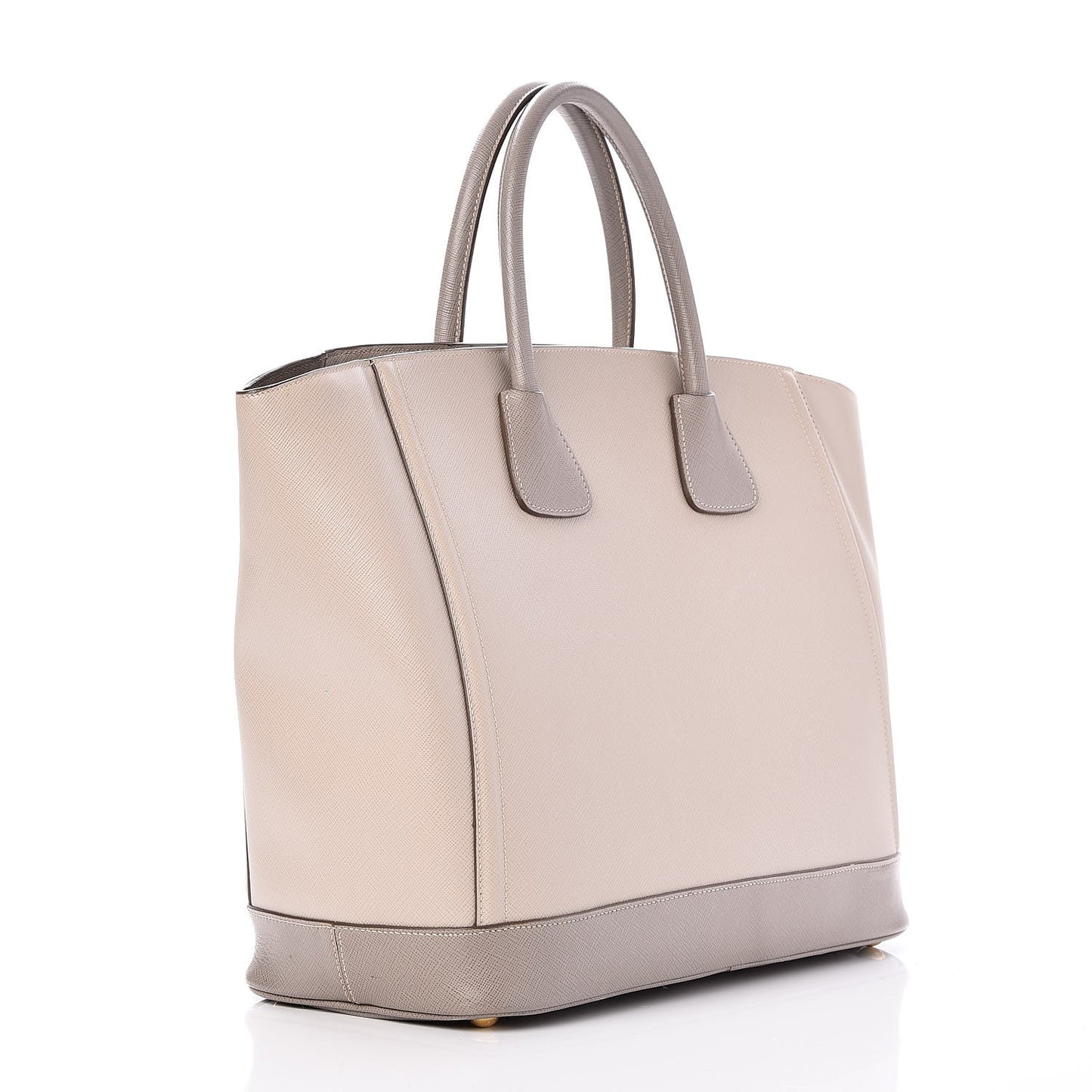 Saffiano Bi-Color Tote Pomice Argilla
