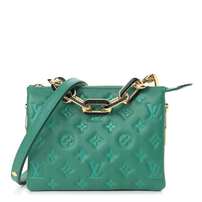 Louis Vuitton Lambskin Embossed Monogram Coussin BB Emeraude 1 of 8