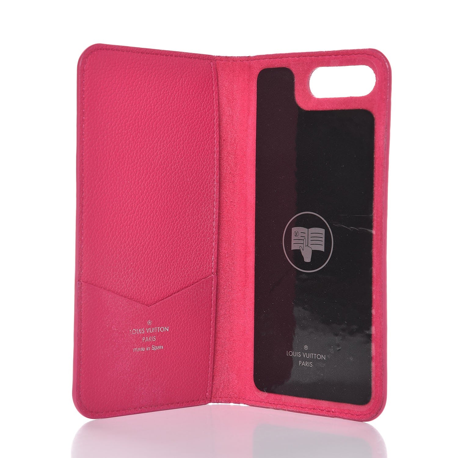 Louis Vuitton Monogram Cuir iPhone 8 Plus Folio Case Fuchsia 6 of 11