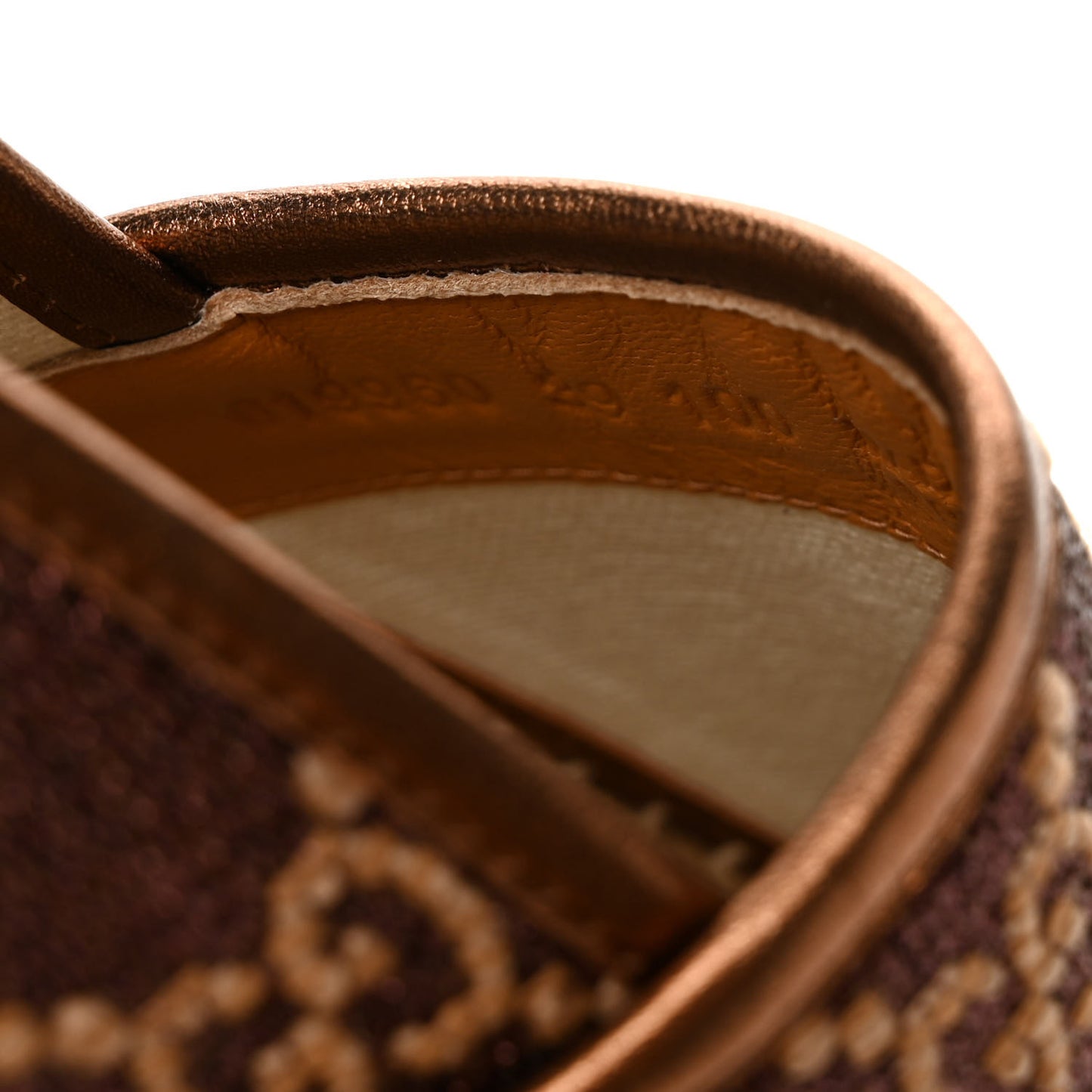 Lame Nappa GG Monogram Espadrilles 39 Brown Beige Light Bronze