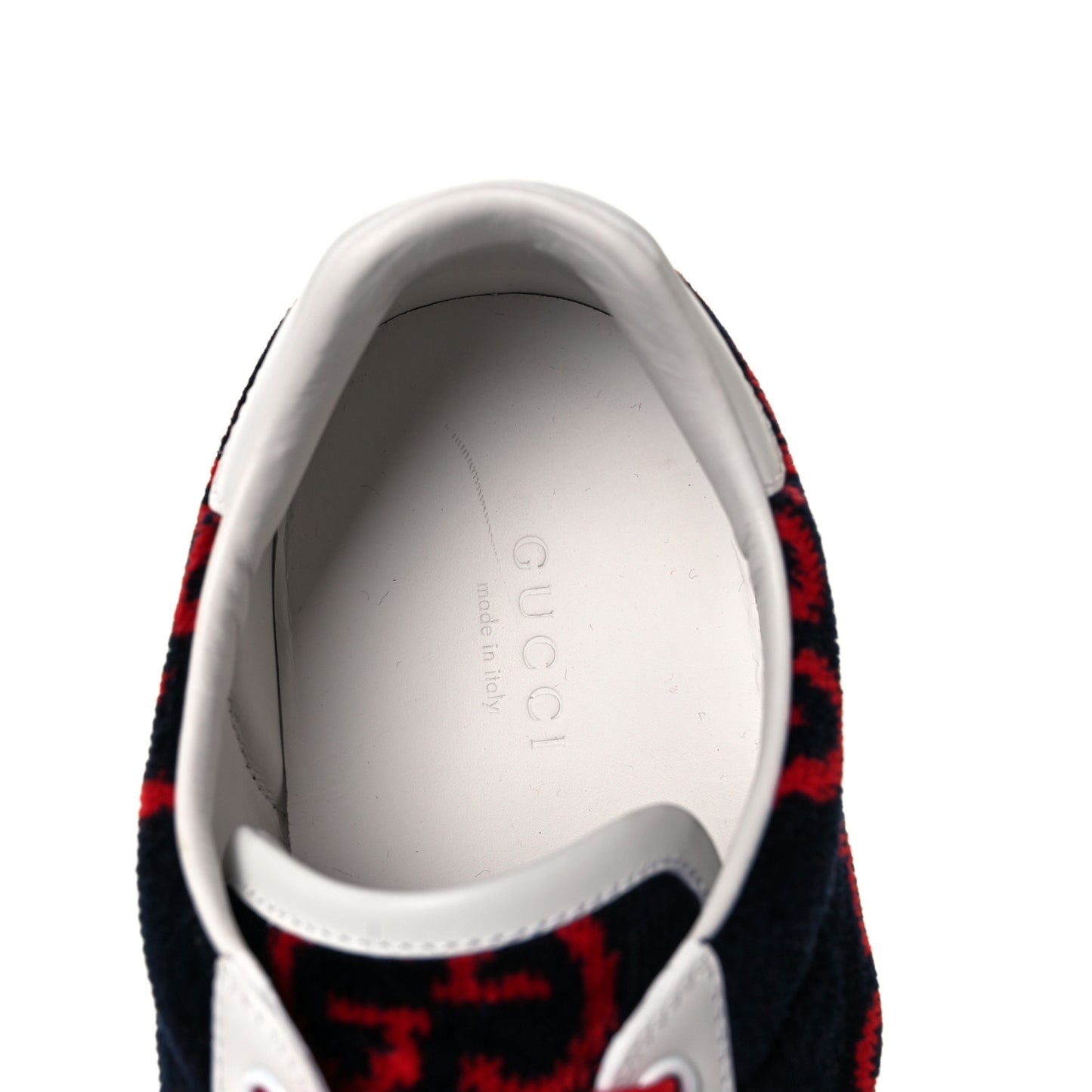 Terry Cloth GG Monogram Womens Ace Sneakers 37.5 Blue Red