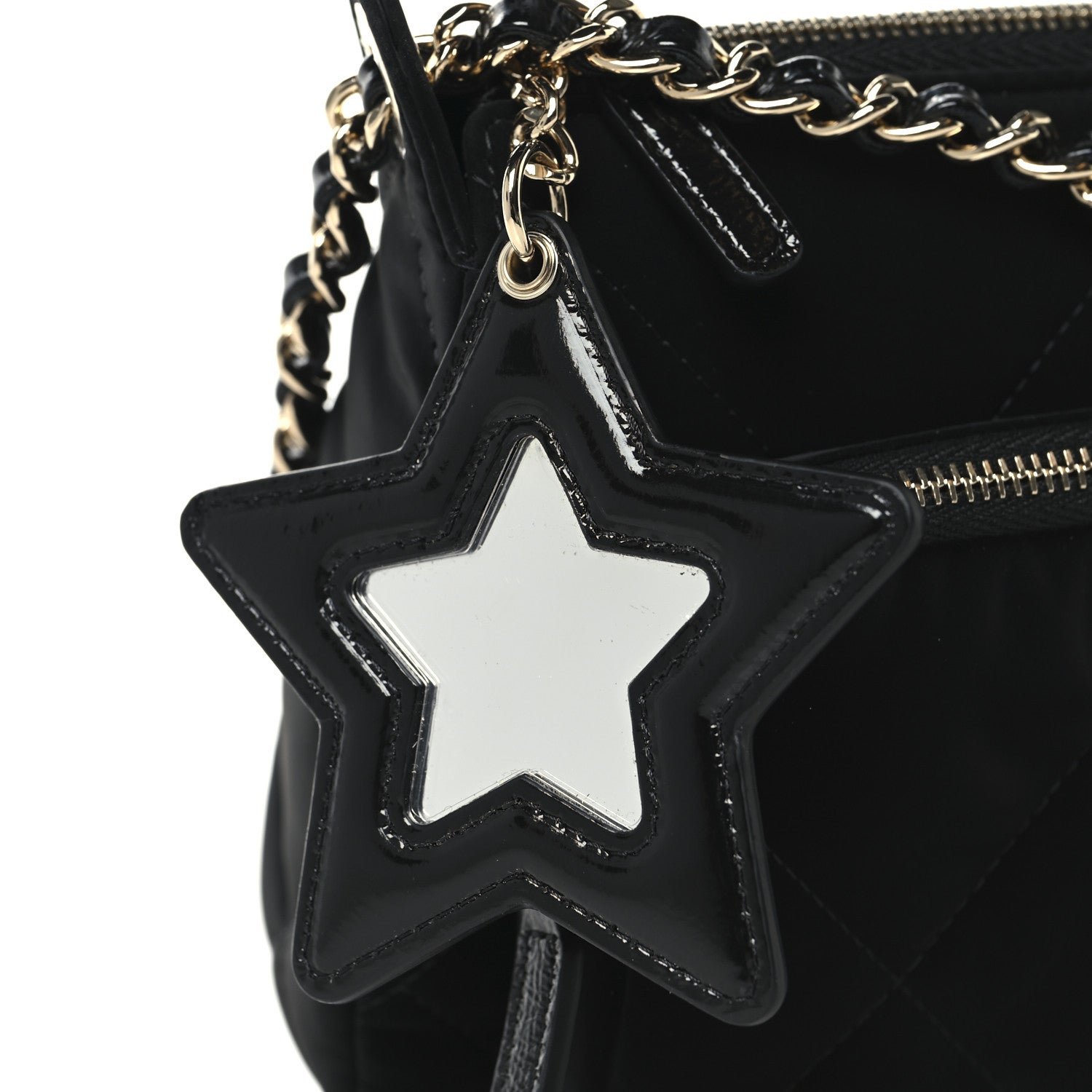 Chanel Velvet Effect Nylon Shiny Crumpled Calfskin Quilted Chanel 25 Clutch With Chain Black 11 of 12