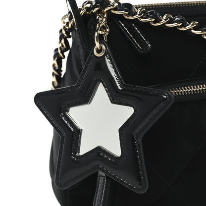 Chanel Velvet Effect Nylon Shiny Crumpled Calfskin Quilted Chanel 25 Clutch With Chain Black 11 of 12