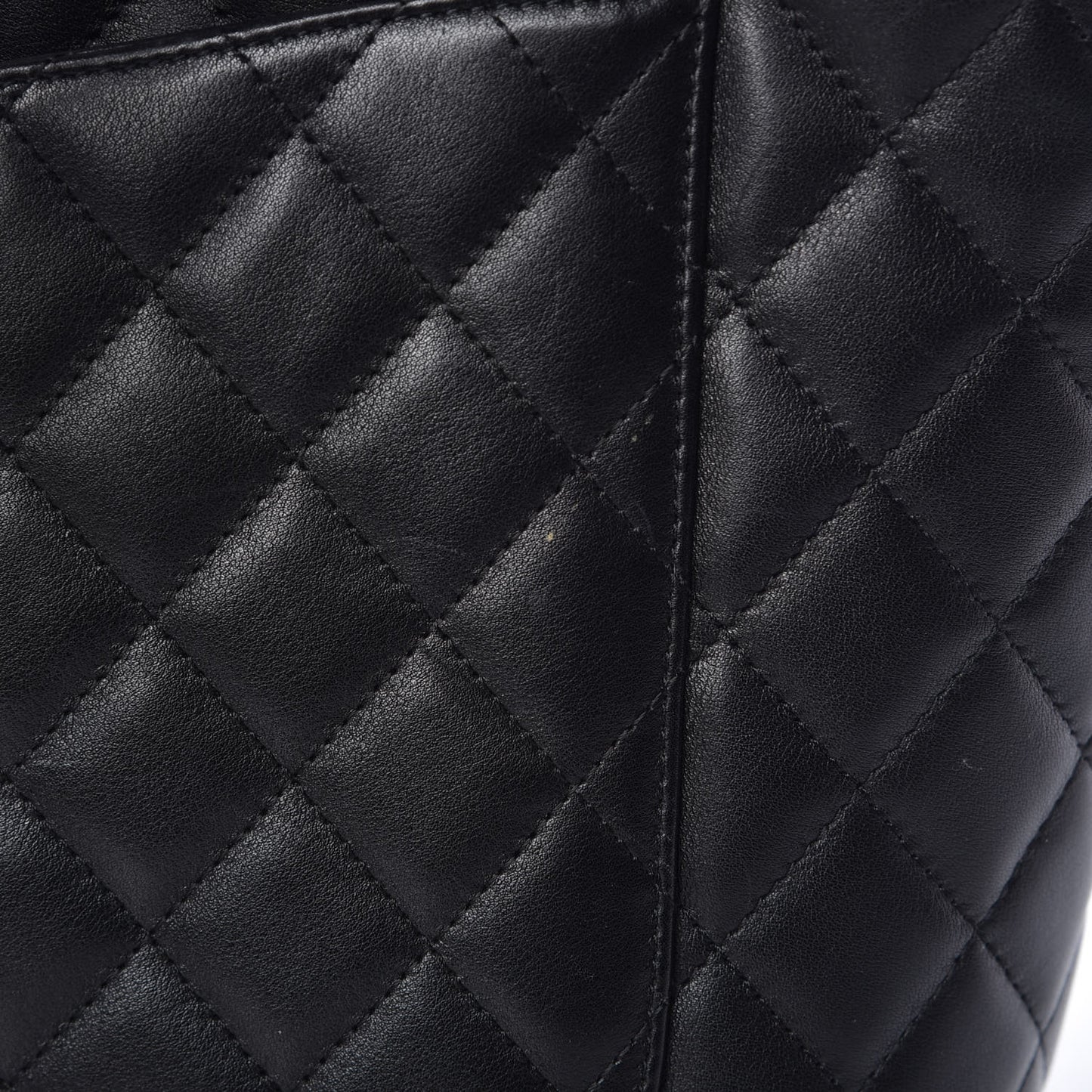 Calfskin Quilted Large Cambon Tote Black White