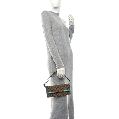 Gucci Monogram Bamboo Bar Clutch Turquoise 2 of 8