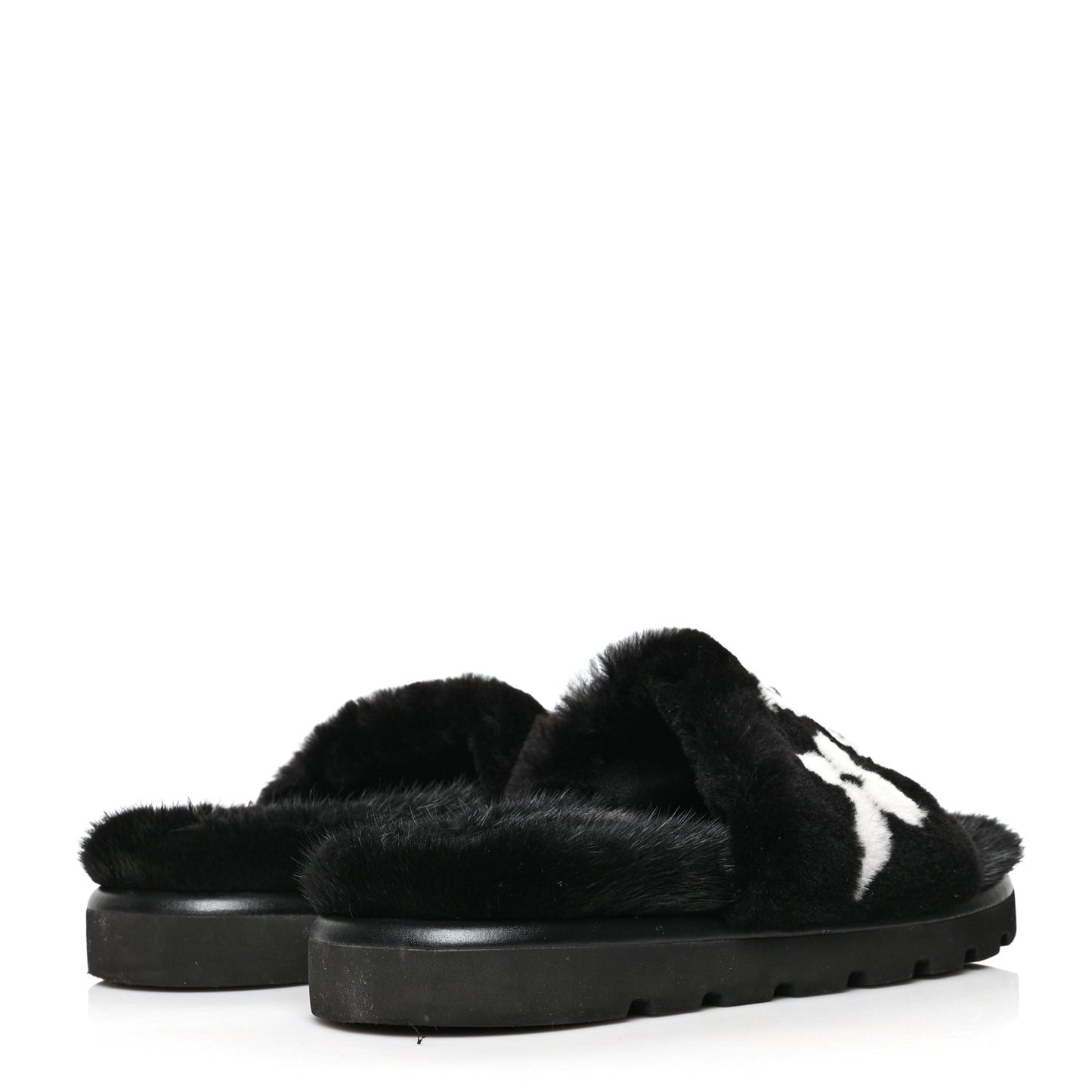 Shearling Monogram Giant Paseo Flat Comfort Mule 39 Black