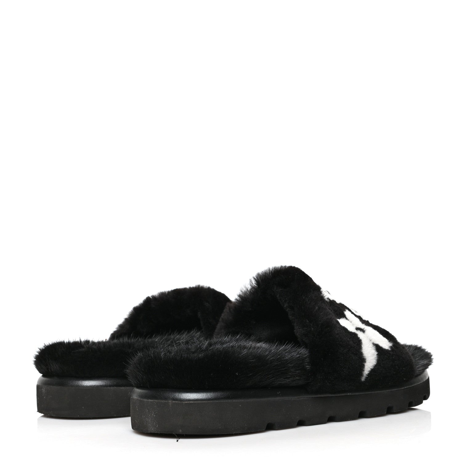 Louis Vuitton Shearling Monogram Giant Paseo Flat Comfort Mule 39 Black 4 of 9