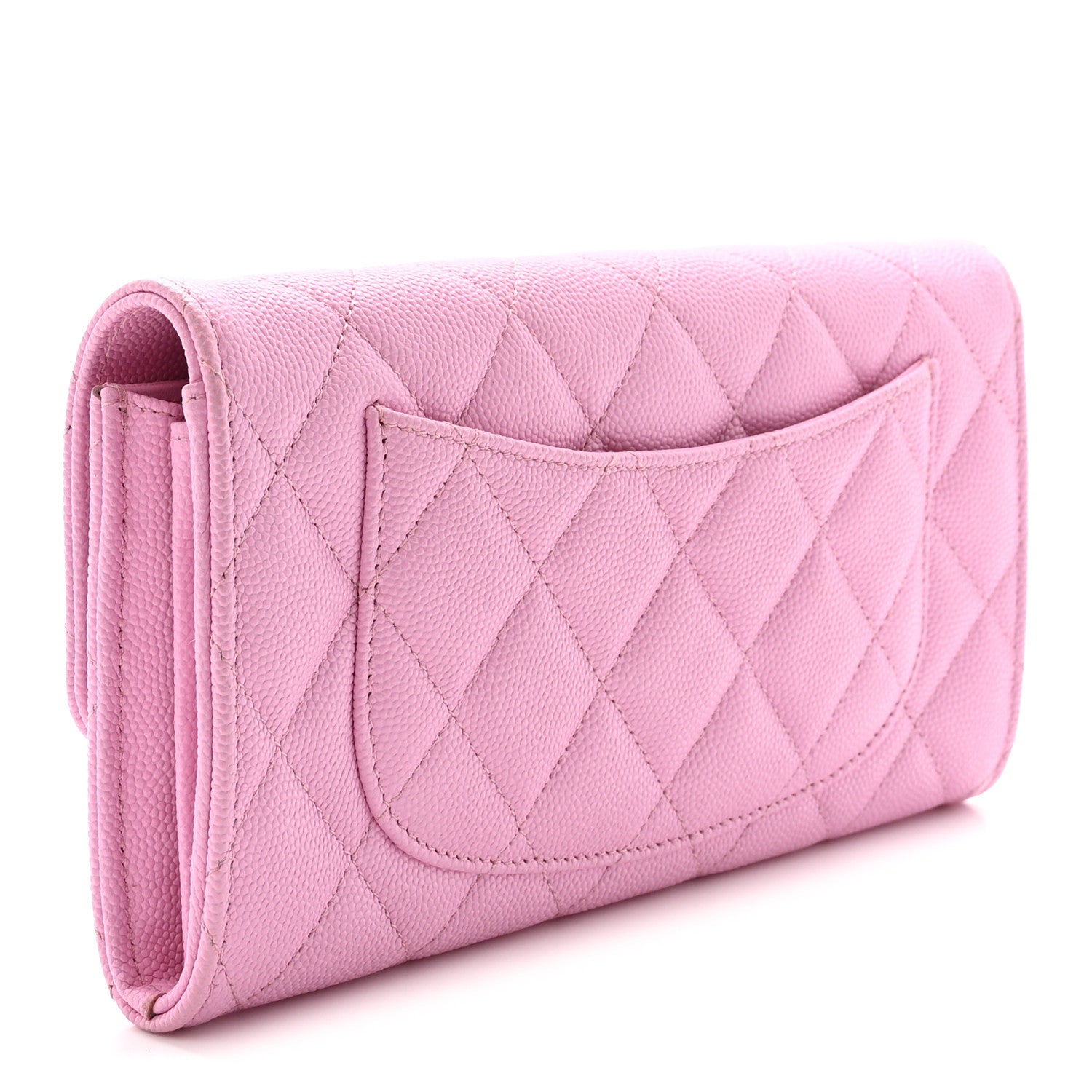 Chanel Caviar Quilted Large Gusset Flap Wallet Lilac 3 of 9