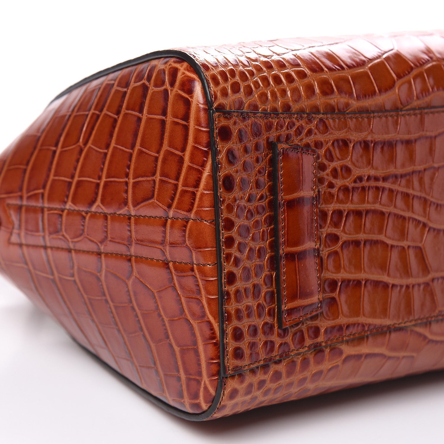 Givenchy Calfskin Crocodile Embossed Small Antigona Cognac 8 of 10