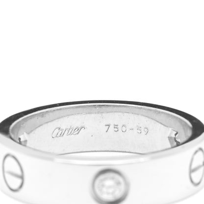 Cartier 18K White Gold 3 Diamond 5.5mm LOVE Ring 60 9 4 of 4