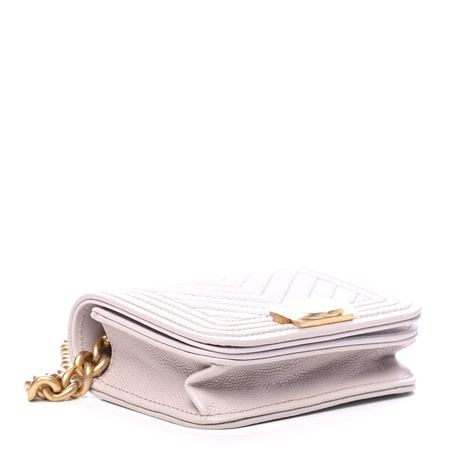 Chanel Caviar Chevron Boy Flap Waist Belt Bag Light Purple 3 of 9