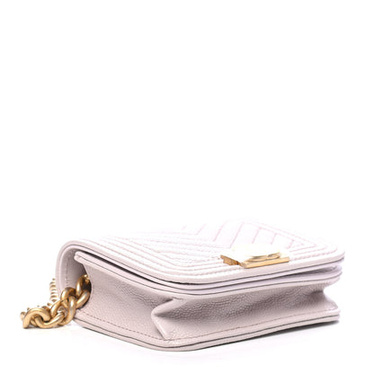 Chanel Caviar Chevron Boy Flap Waist Belt Bag Light Purple 3 of 9