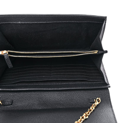 Versace Grained Calfskin Virtus Wallet On Chain Black 5 of 8