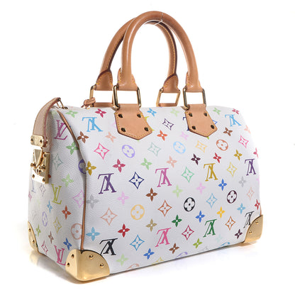 Louis Vuitton Monogram Multicolor Speedy 30 White 3 of 8