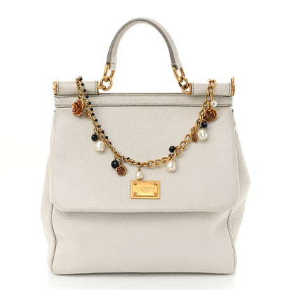Dolce & Gabbana Calfskin Medium Miss Sicily Satchel White 1 of 11